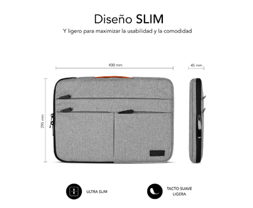 MALETIN AIR PADDING 360 SLEEVE 15.6" GRIS SUBBLIM