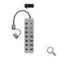 HUB 7 PUERTOS USB-C+USB-A/M A 4xUSB-A+xUSB-C 3.0+USB-C 5V 18 CM NANOCABLE